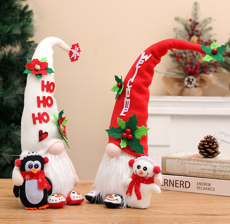 Gnome lumineux trèfle de Noël