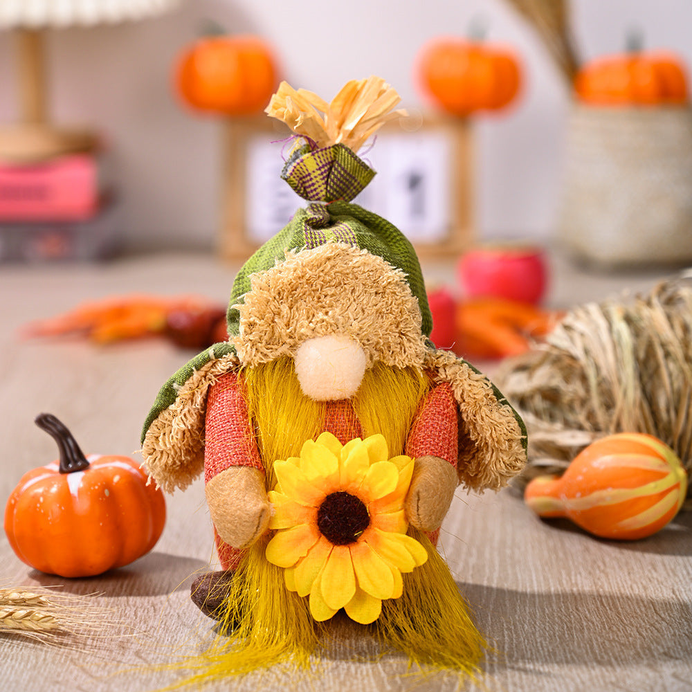 Gnome de citrouille et de tournesol