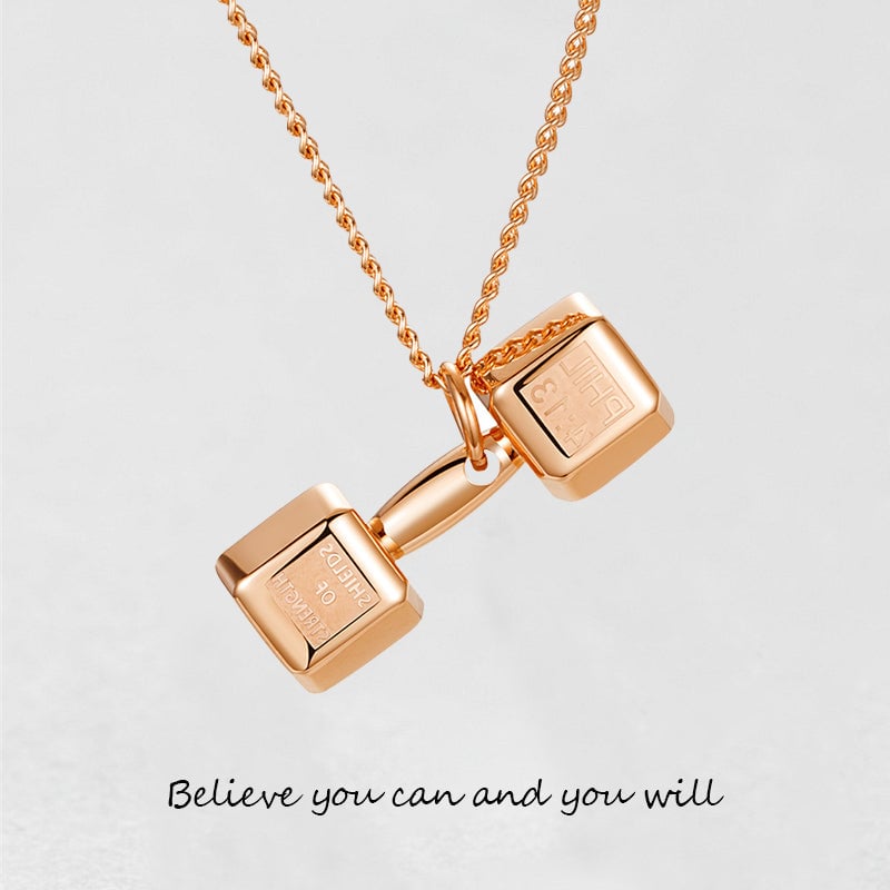 ''Croyez que vous pouvez et vous le ferez'' Collier d'haltères