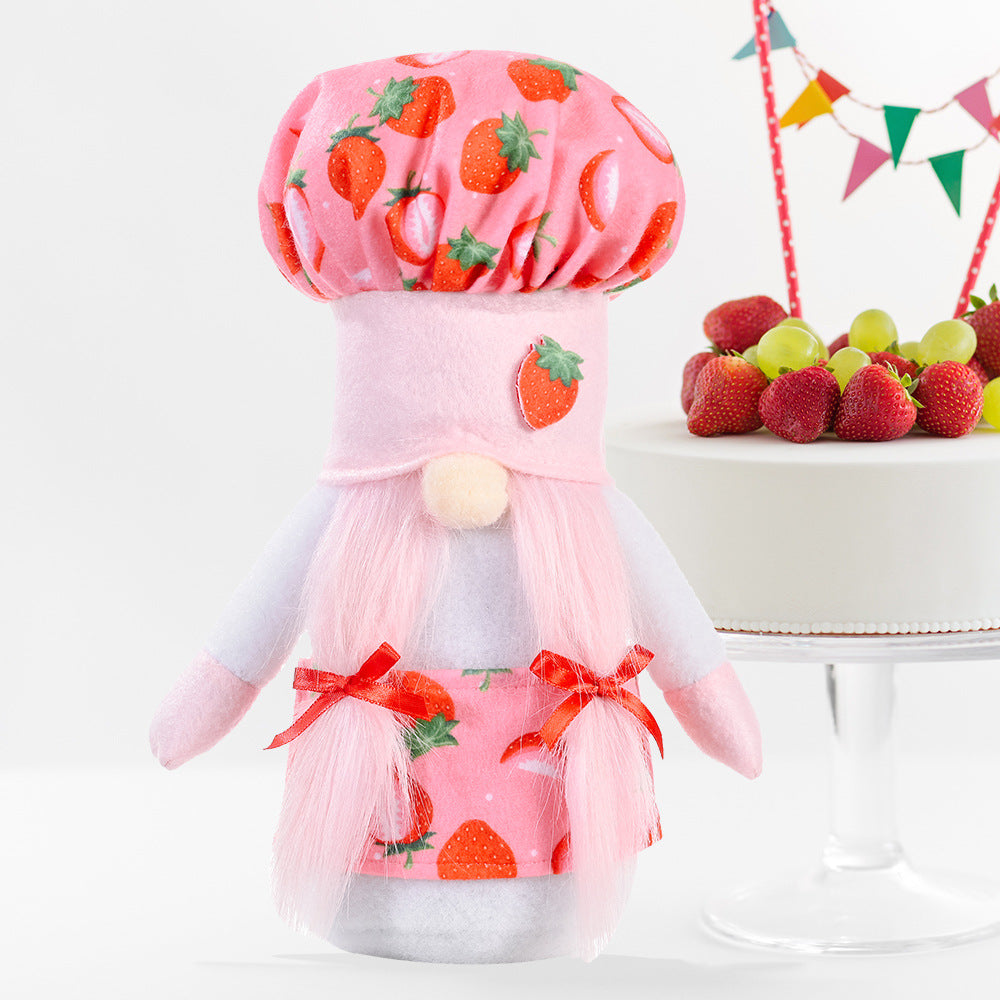 Gnome de chef aux fraises