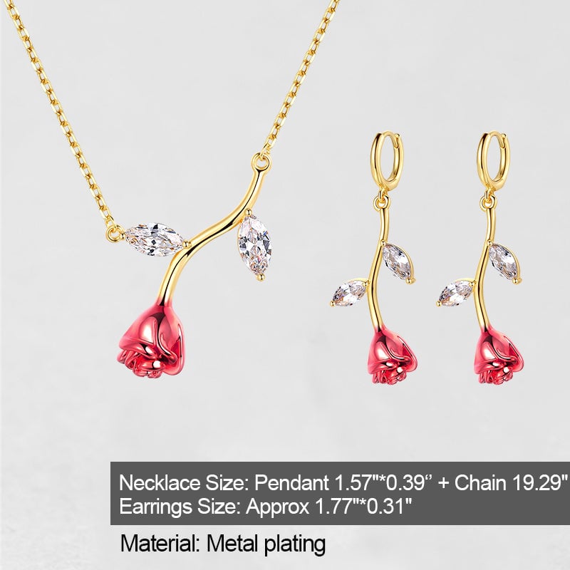 Collier/boucles d'oreilles ''Mais seulement tu es ma rose unique''