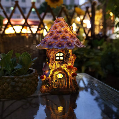 🧚‍Solar Resin Fairy Flower House Lamp Courtyard Decoration💖