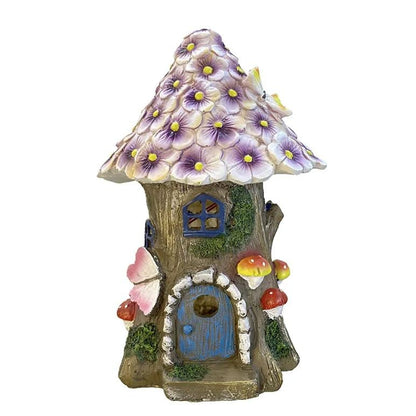 🧚‍Solar Resin Fairy Flower House Lamp Courtyard Decoration💖