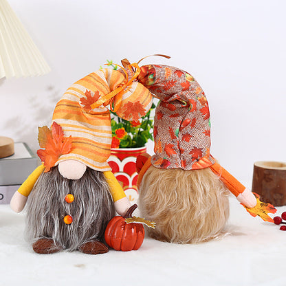 Harvest Lighted Pumpkin Gnome