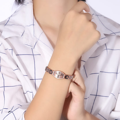 '' Walk with lord '' Cross Bracelet