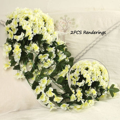 Simulated Violet Wall Hanging Flower Vine