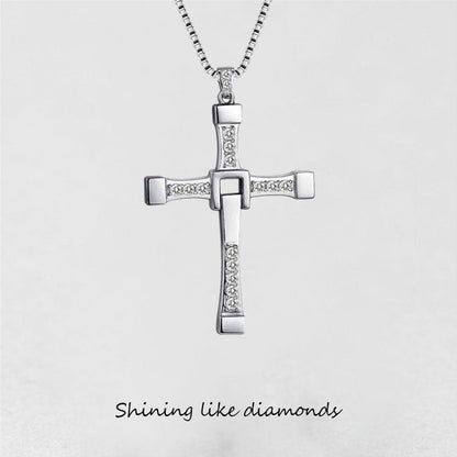 ''Brillant comme des diamants'' Collier Pendentif Croix 