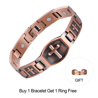 '' Walk with lord '' Cross Bracelet