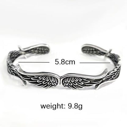 Bracelet en argent sterling de style vintage ailes d’ange 