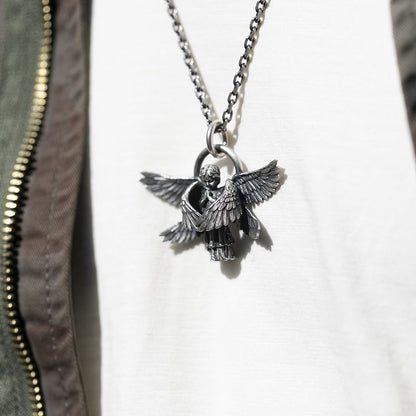 ''I Will Be Always Here With You '' Seraph Angel Pendant Necklace Amulet