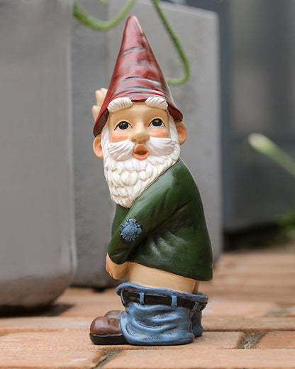 Statue de jardin Gnome drôle qui fait pipi
