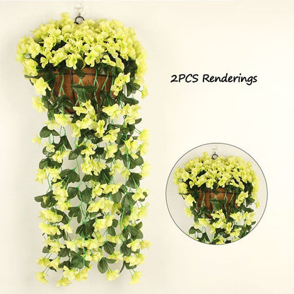 Simulated Violet Wall Hanging Flower Vine