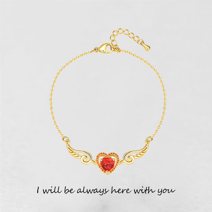 '' Je serai toujours là avec toi '' Collier coeur aile d'ange | Bracelet 