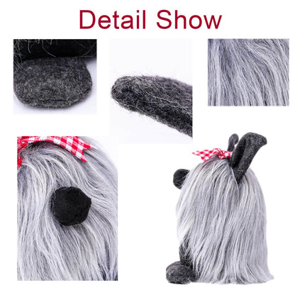 Gnome de chien à poils longs