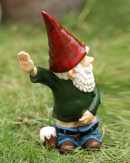 Statue de jardin Gnome drôle qui fait pipi