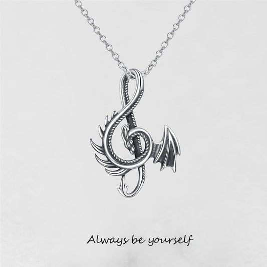 '' Always Be Yourself '' Dragon Necklace