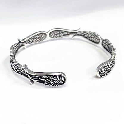 Bracelet en argent sterling de style vintage ailes d’ange 