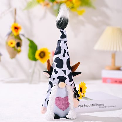 Farmhouse Cow Gnomes with Sunflower