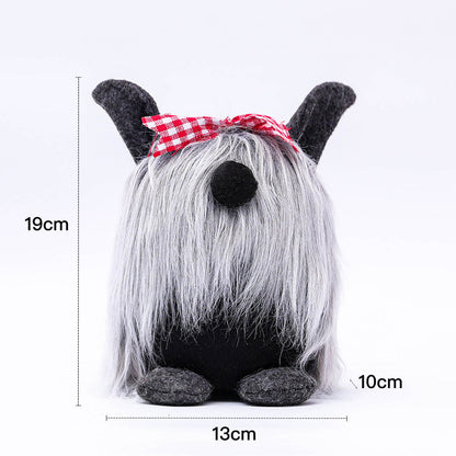 Gnome de chien à poils longs