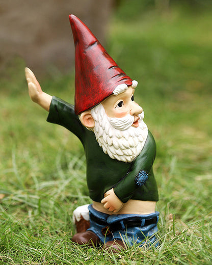 Statue de jardin Gnome drôle qui fait pipi