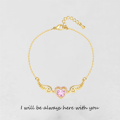 '' Je serai toujours là avec toi '' Collier coeur aile d'ange | Bracelet 