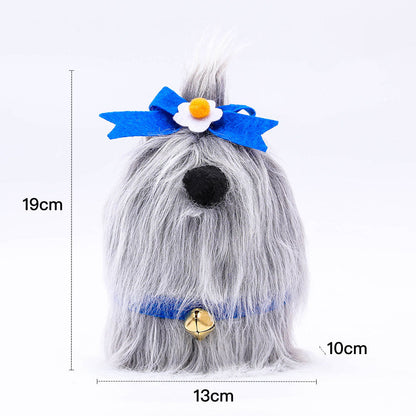 Gnome de chien à poils longs