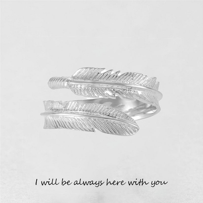 '' I Will Be Always Here With You '' Plume Ring