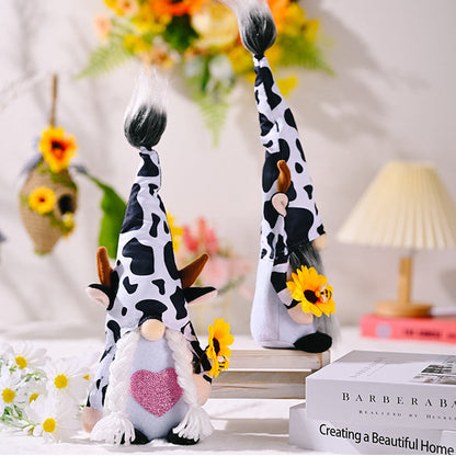 Farmhouse Cow Gnomes with Sunflower