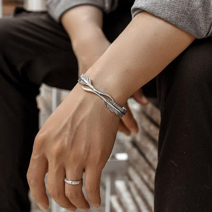 ''Je serai toujours là avec toi'' Bracelet Plume