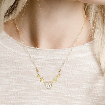 '' Je serai toujours là avec toi '' Collier coeur aile d'ange | Bracelet 