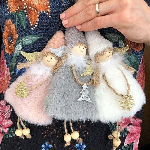 Handgemachte Weihnachtsengel mit Hut 