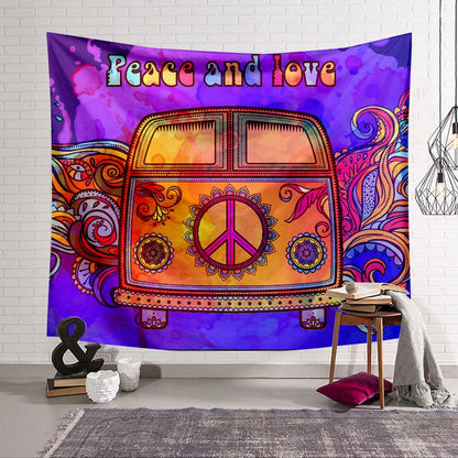 🎁Couverture murale style bus de la paix (49 % de réduction aujourd'hui)