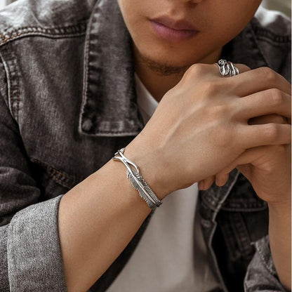 ''Je serai toujours là avec toi'' Bracelet Plume