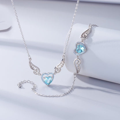 '' Je serai toujours là avec toi '' Collier coeur aile d'ange | Bracelet 