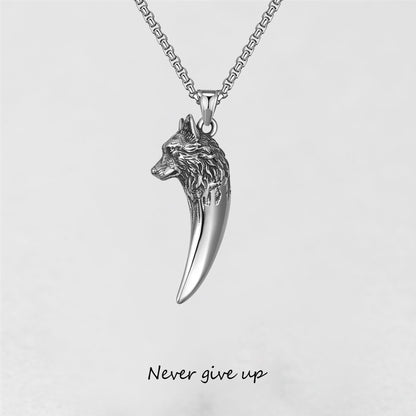 ''N'abandonnez jamais'' Collier Loup 