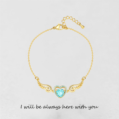 '' Je serai toujours là avec toi '' Collier coeur aile d'ange | Bracelet 