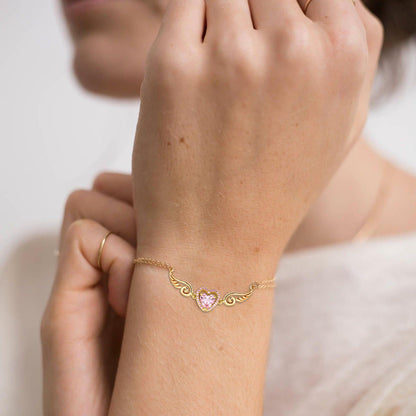 '' Je serai toujours là avec toi '' Collier coeur aile d'ange | Bracelet 