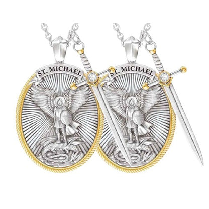 St. Michael Archangel Pendant (Necklace) -Half price from the second one- Order 2 Enjoy the Price $9.99/Pc