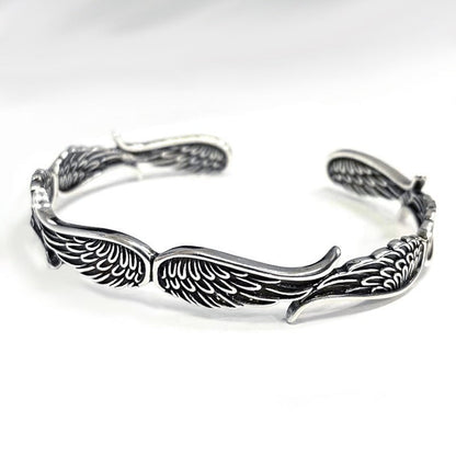 Bracelet en argent sterling de style vintage ailes d’ange 