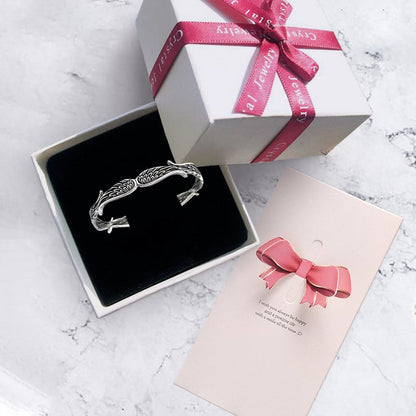 Bracelet en argent sterling de style vintage ailes d’ange 